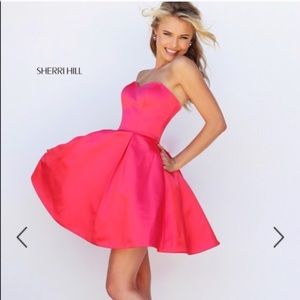 sheri hill strapless dress